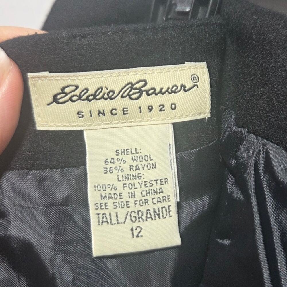 Eddie Bauer Wool Blend Black Maxi Pencil Skirt Size 12 Tall Vintage - Picture 5 of 7